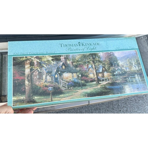 ceaco Other - Thomas Kinkade Painter of Light 700 Piece Puzzle Hometown Lake 34"x12" SEALED